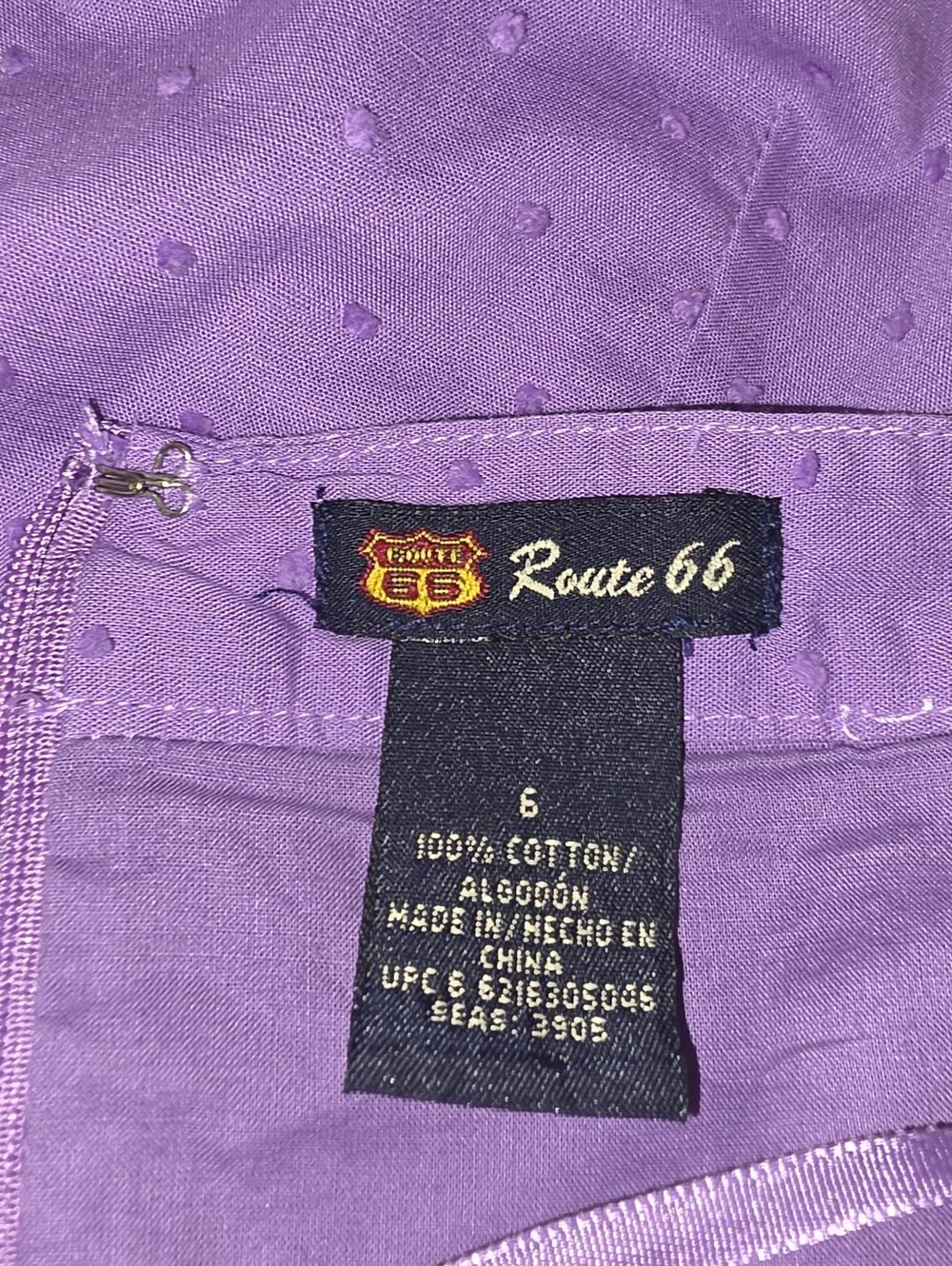 Route 66 Dress Cotton Y2K Slip Dot Pin-Up Summer Fit & Flare Lavender Size 6 - Picture 8 of 10